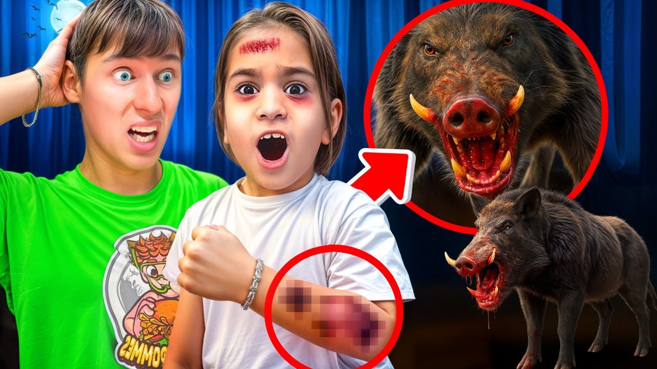 KLEINER JUNGE wurde von ein WILDSCHWEIN GEBISSEN!😱