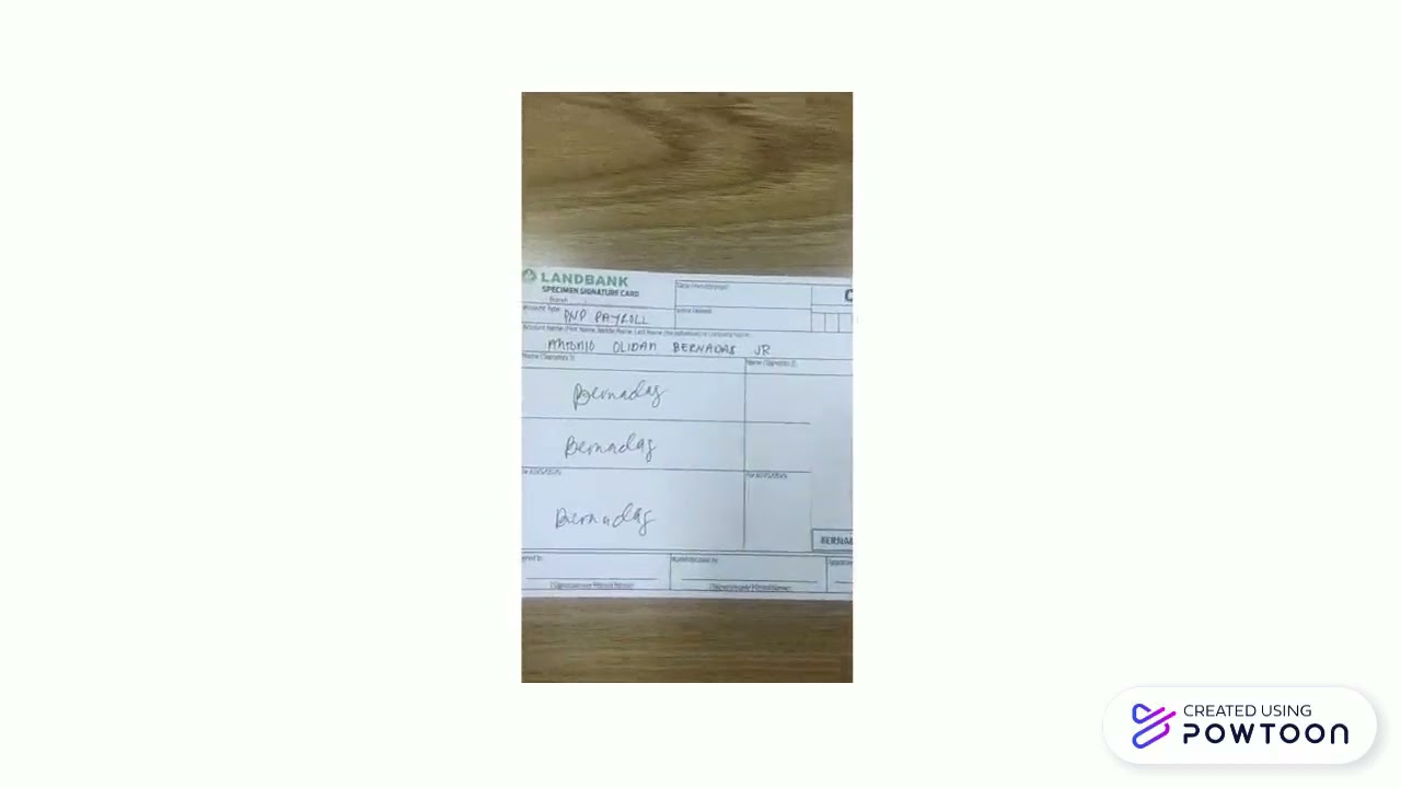 How to Fill UP Signature Card