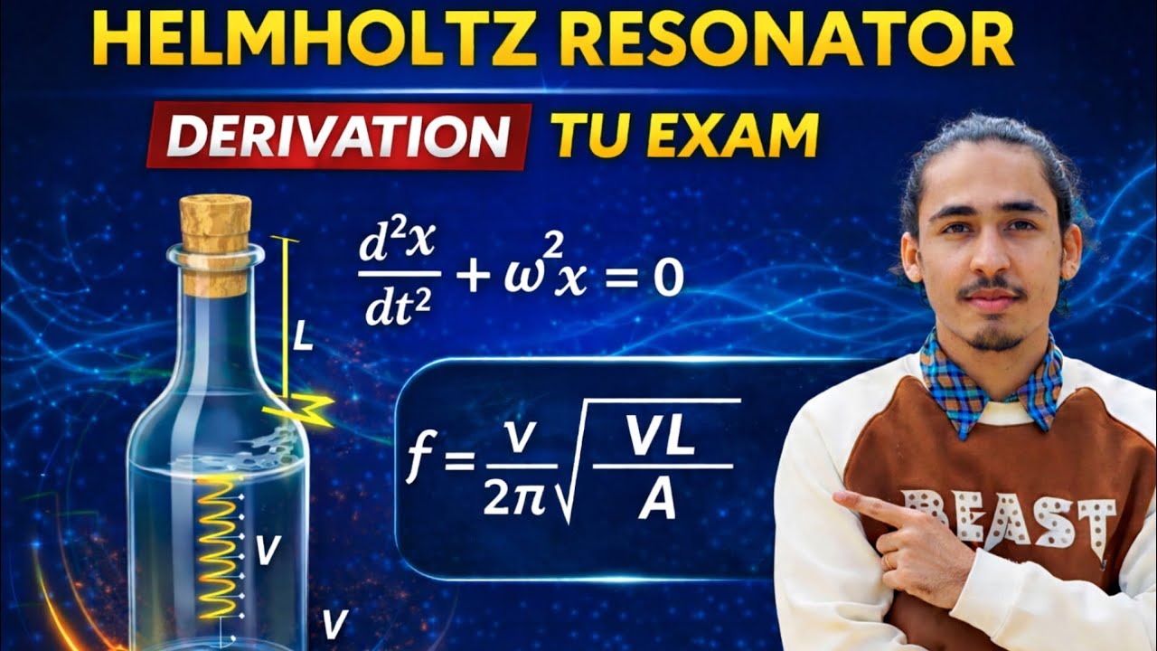 Helmholtz Resonator | Derivation of Frequency | BSc 1st Year Physics