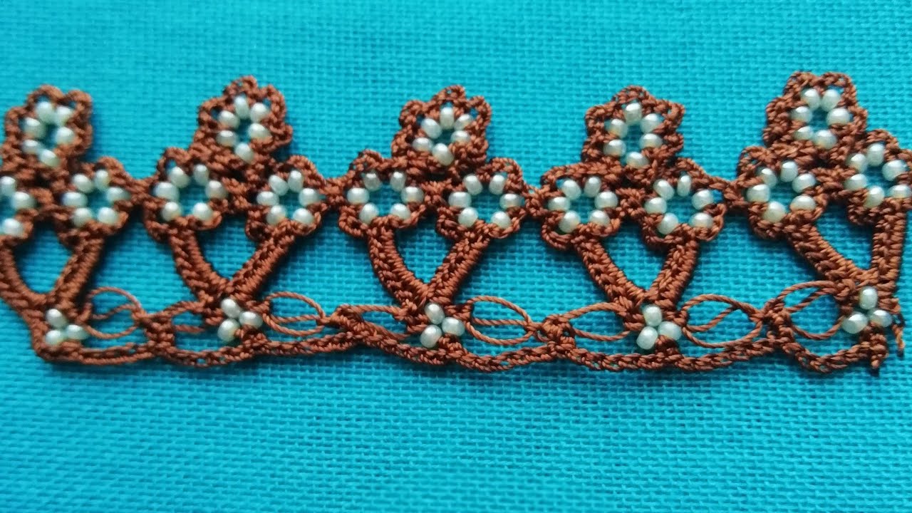 Boncuklu Oya Yapılışı - Türban, Yemeni, Tülbent Kenarı İçin Oya(Modeli) Yapılışı