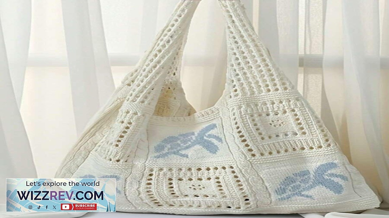 Women's Summer Beach Tote Bag Crochet Design With Sea Turtle Pattern