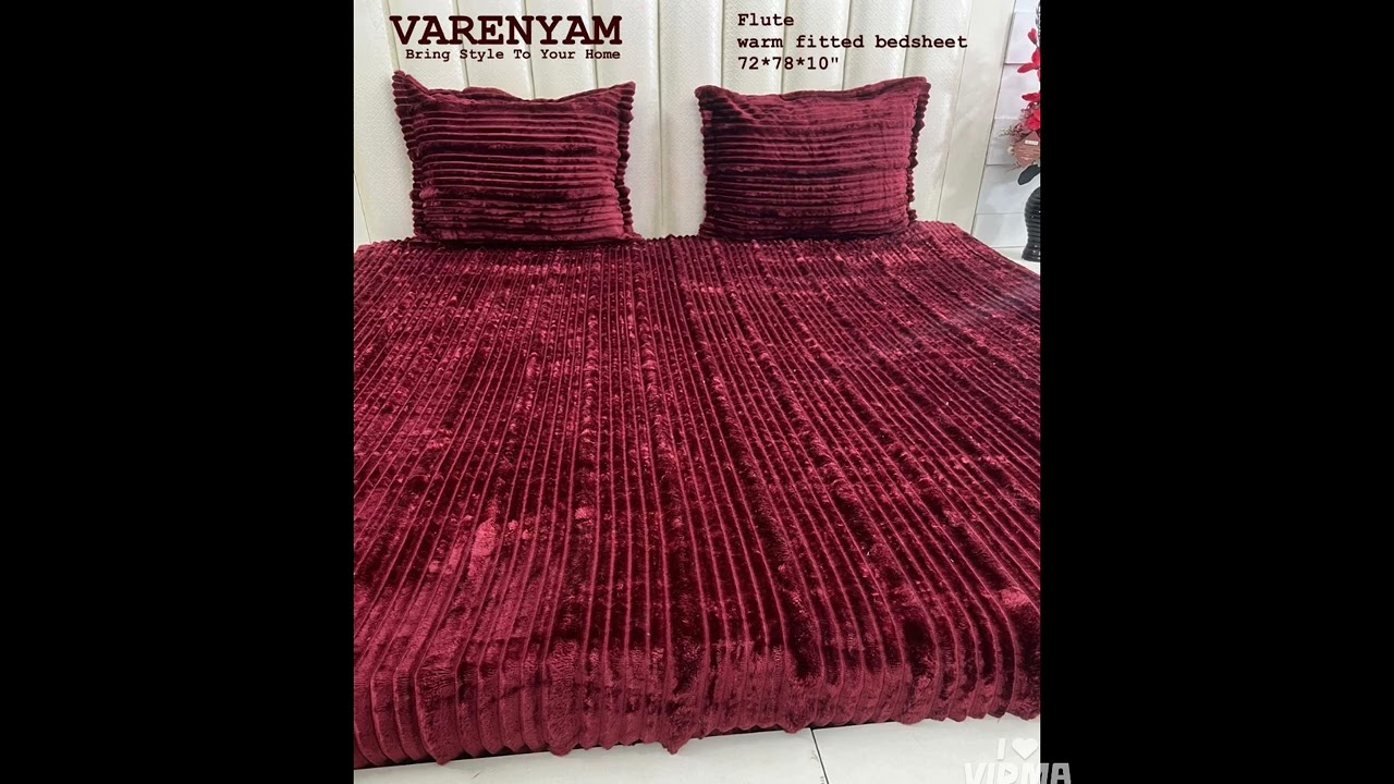 WINTER SALE *Premium FLUTED Stripes FITTED Warm Double Bedsheet Set*
