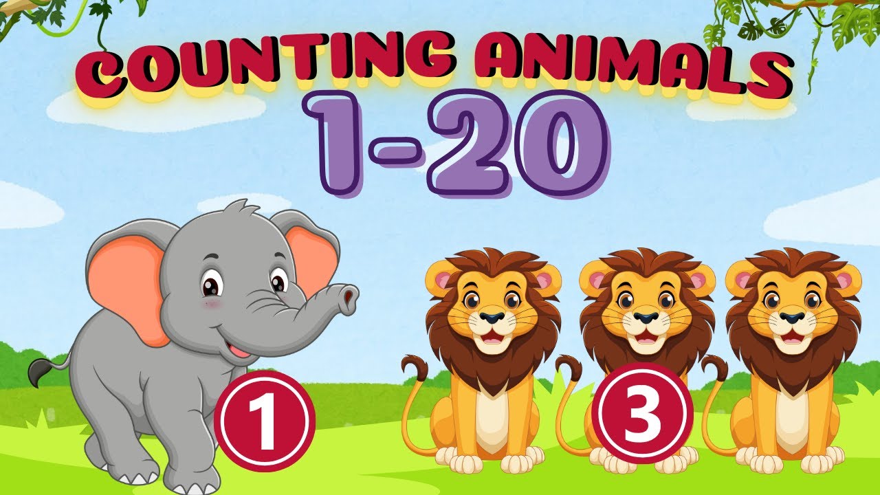 COUNTING ANIMALS 1-20 | COUNTING | LEARNING VIDEOS FOR KIDS | EDUCATIONAL VIDEO FOR TODDLERS