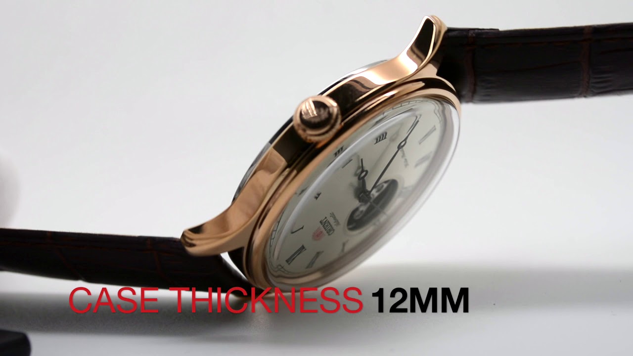ORIENT OPEN HEART AUTOMATIC FAG00001S0 SILVER DIAL BROWN LEATHER BAND MEN'S WATCH