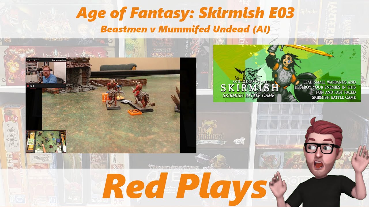 Age of Fantasy Skirmish | E3 Beastmen vs Mummified Undead AI (250pts) | Red Plays