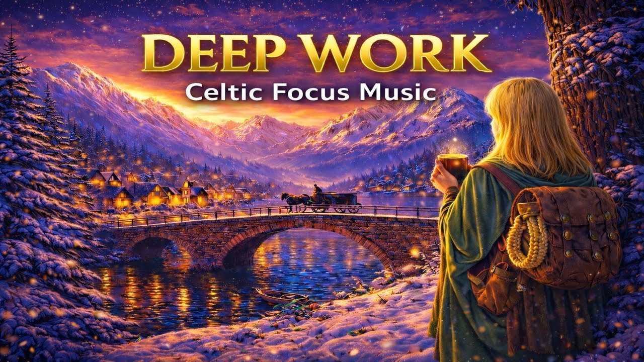 Escape the Noise II | Celtic Focus – Winter Village Deep Work (1 Hour)