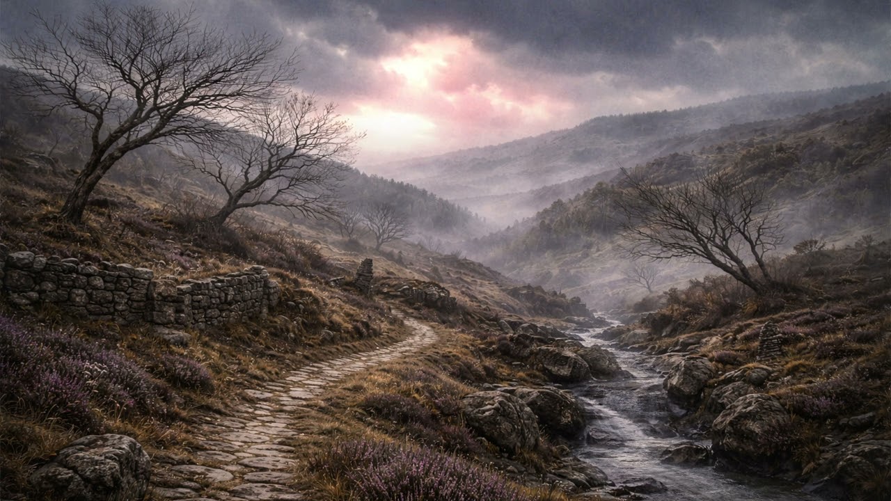 Peaceful Romantic Moorland | Moody Ambient Fantasy Landscape for focus and sleep