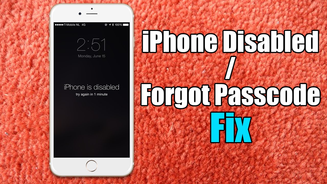 Iphone Disabled / Forgot Passcode iPhone Fix - Hard Reset for iPhone 6/5s/5c/5/4s or ANY other