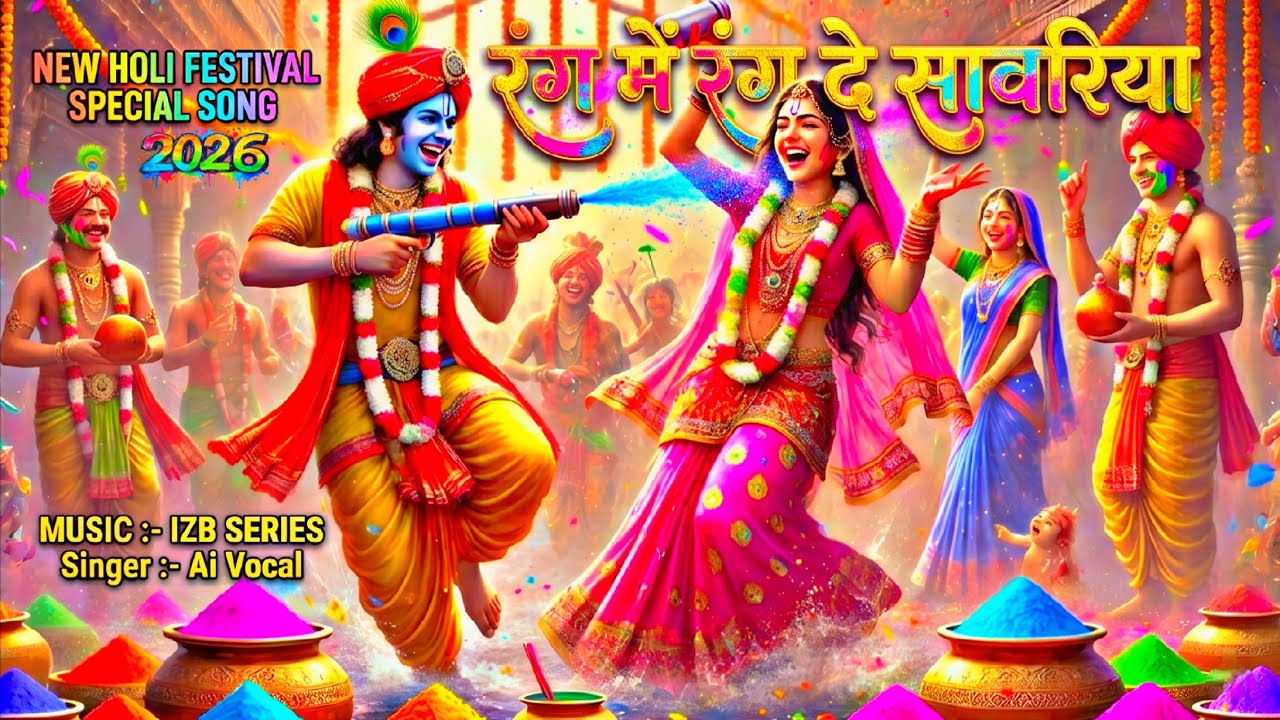 🫟 Rang Mein Rang De Sanwariya | NEW HOLI SONG 2026 | Radha Krishna Romance | AI Vocal - IZB