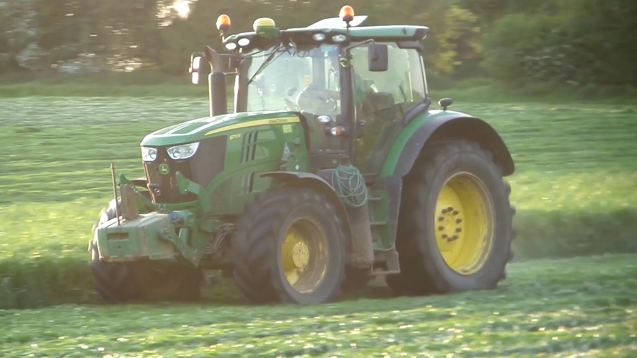 John Deere 6170R Mowing With Lely