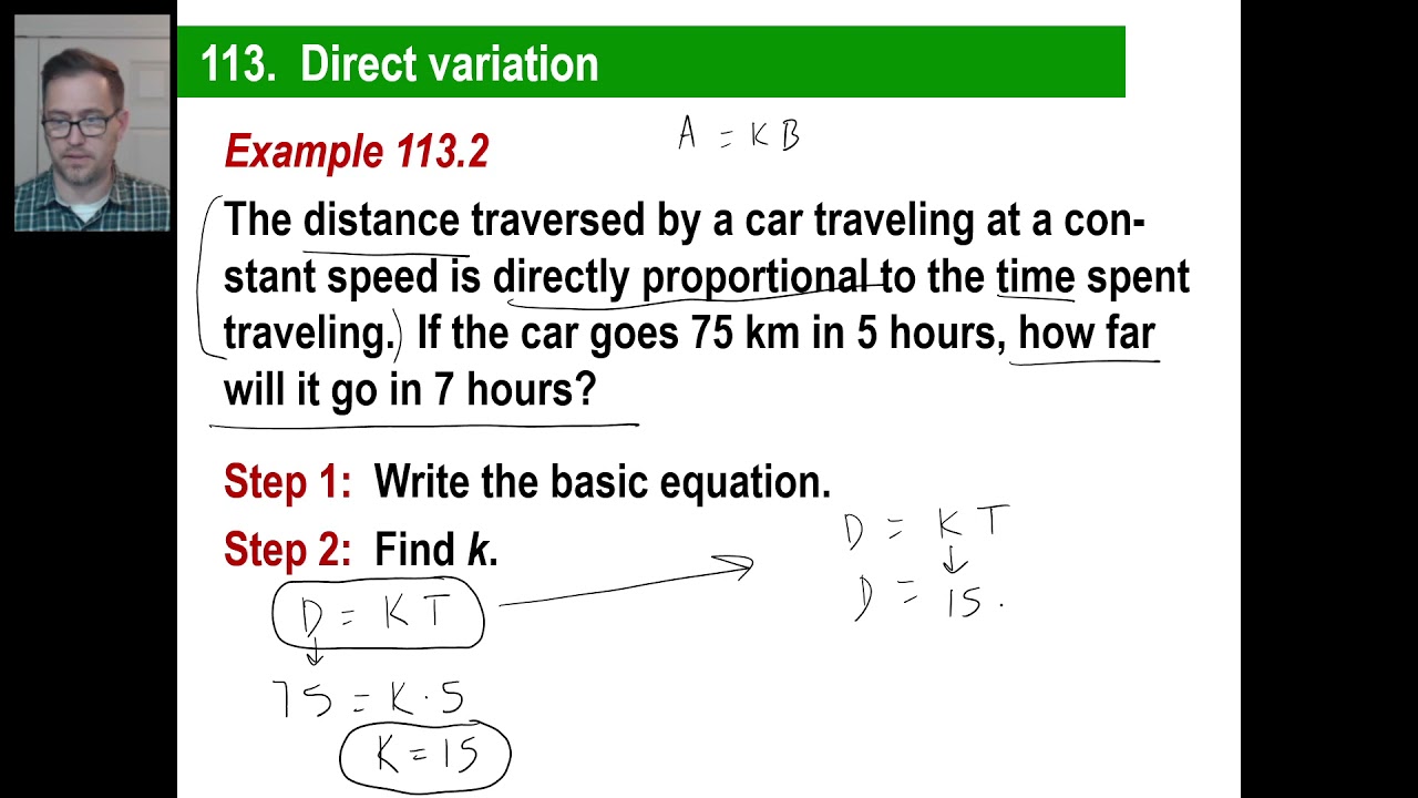 Saxon Math - Algebra 1: 3rd Edition (Lesson 113 - Direct Variation, Inverse Variation)