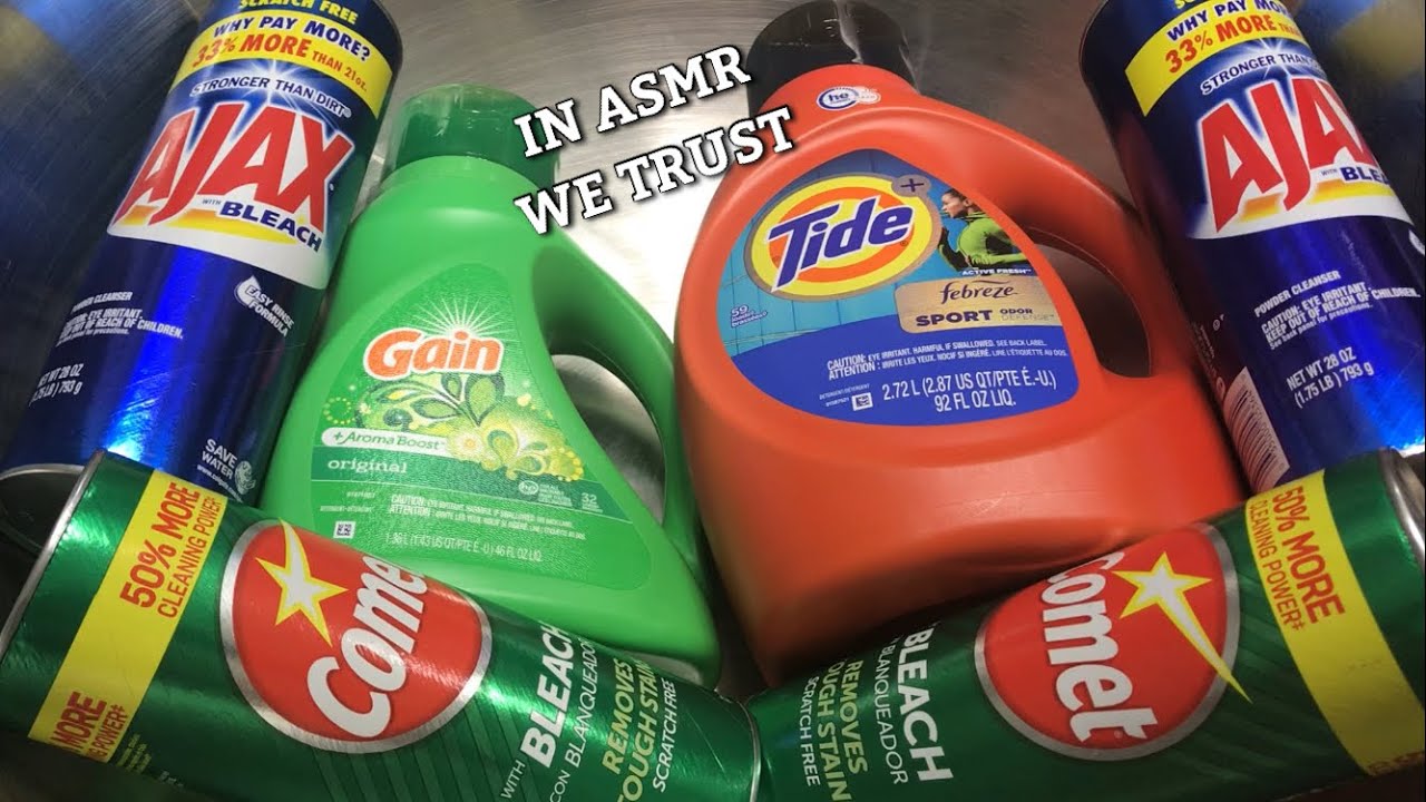 ASMR 💙 Tide Plus Sport, Ajax, Comet + Gain Paste 💚 Xtra Pine Rinse ✨Preview + Timestamps✨