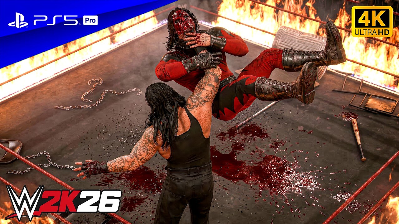 WWE 2K26 - Undertaker vs. Kane - Extreme Inferno Match at Raw is War | PS5™ Pro [4K60]