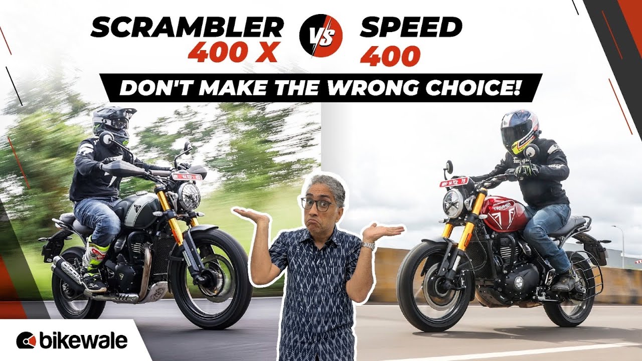 Triumph Scrambler 400 X vs Speed 400 Comparison Review | Choose the RIGHT Triumph 400 | BikeWale