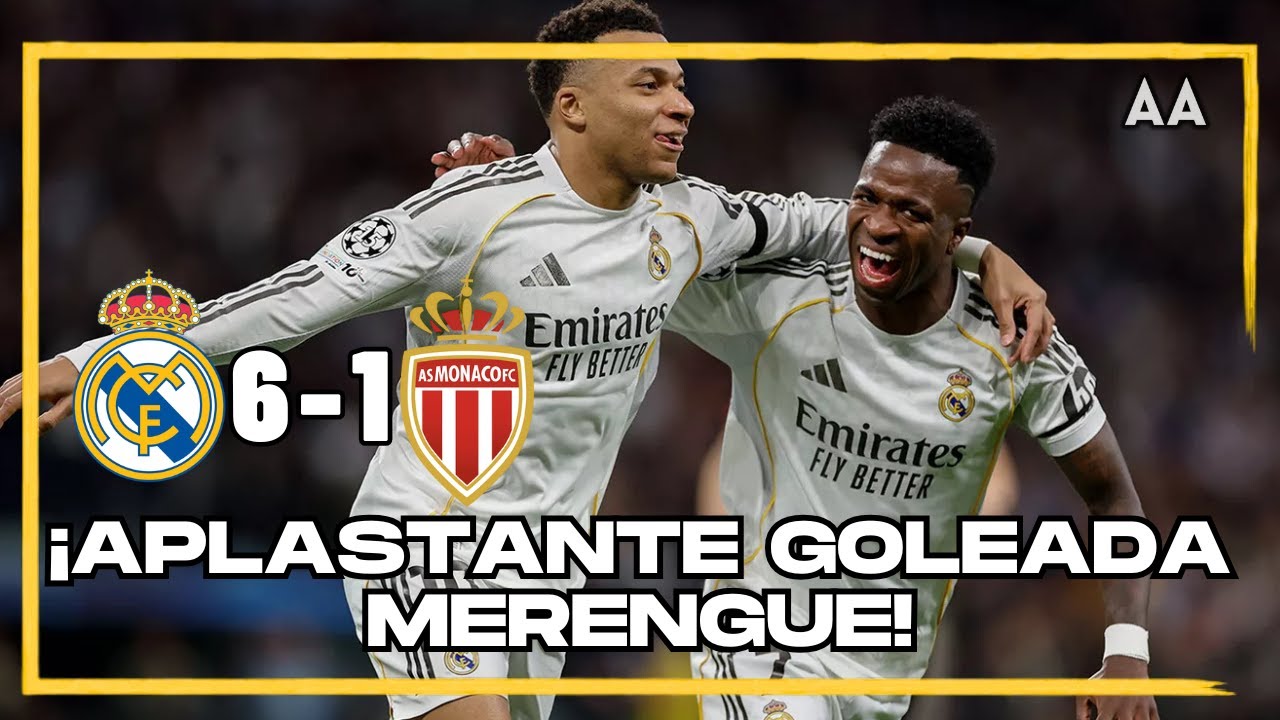 ¡GOLEADA en el Bernabéu que da tranquilidad! Real Madrid le pasa por encima al Mónaco en Champions