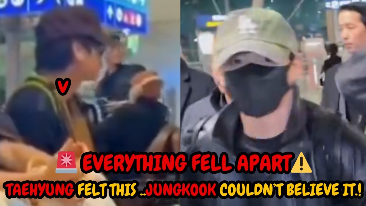 ARMY Alarmed: Jungkook Protected Taehyung as Airport Plans Suddenly Fell Apart.!