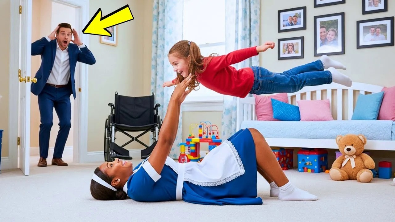 BILLIONAIRE CAME HOME EARLY AND SAW THE MAID WITH HIS PARALYZED DAUGHTER — WHAT HE SAW SHOCKED