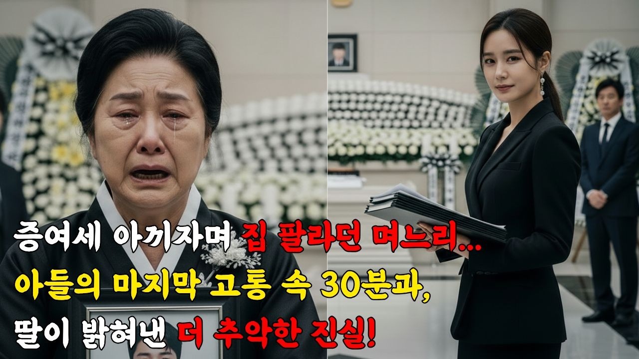 증여세 아끼자며 집 팔라던 며느리... 아들의 마지막 고통 속 30분과, 딸이 밝혀낸 더 추악한 진실!