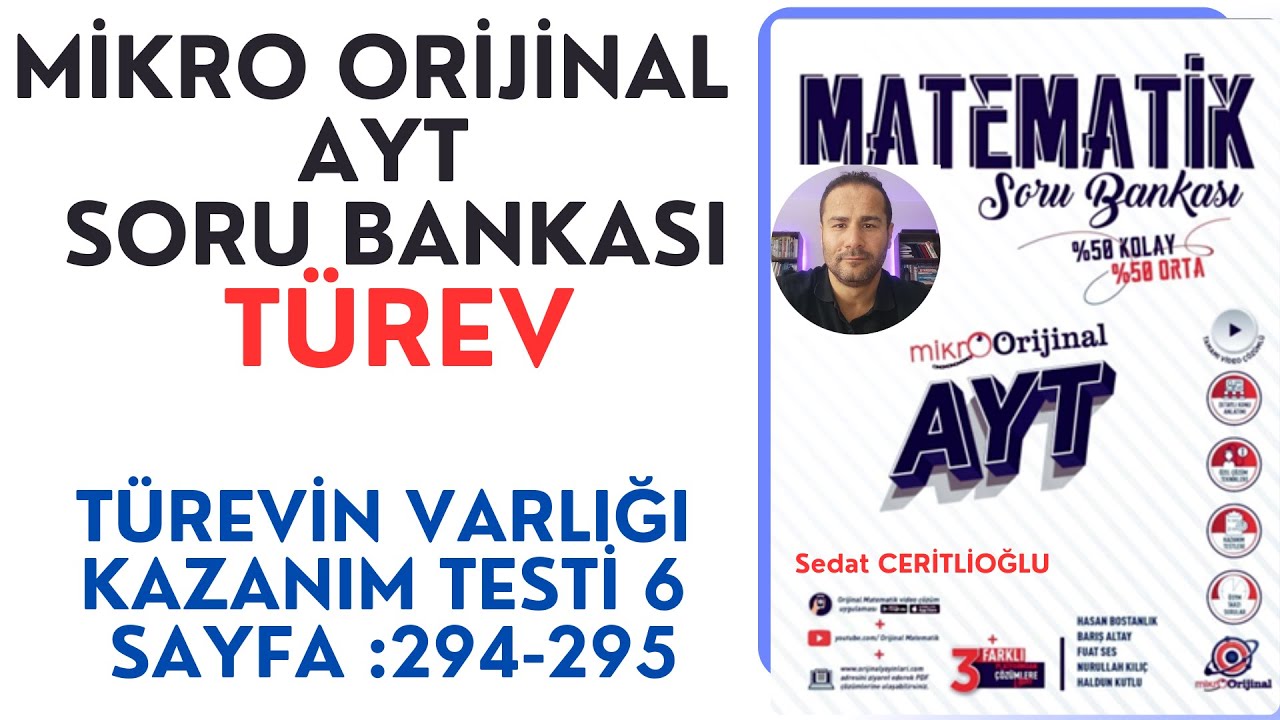 TÜREV | MİKRO AYT SORU BANKASI SYF:294-295 | #orijinalmatematik  #mikroorijinal # yks2025