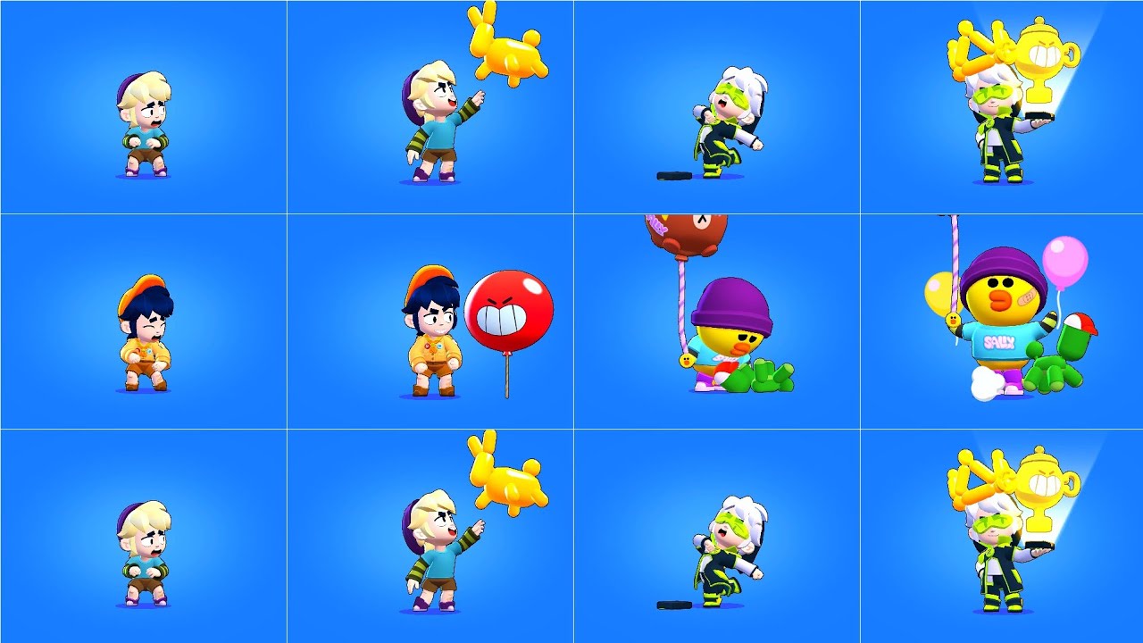 Brawl Stars GUS All Skina Win and Lose Animations