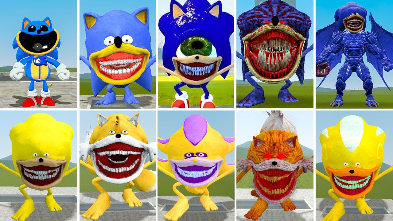 ALL NEW SONIC YELLOW VS SONIC BLUE IN GARRY'S MOD