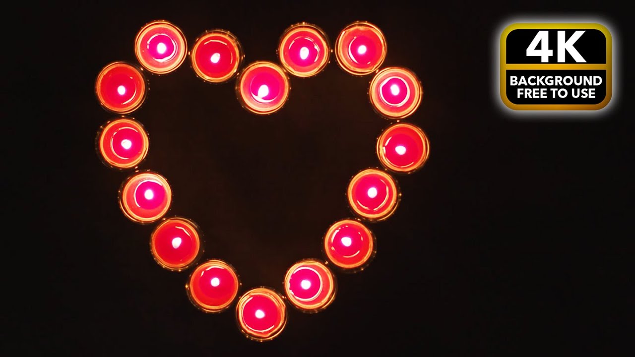 ❤️ 1 Hour Romantic Candle Heart Screensaver 4K | Cozy Love Background