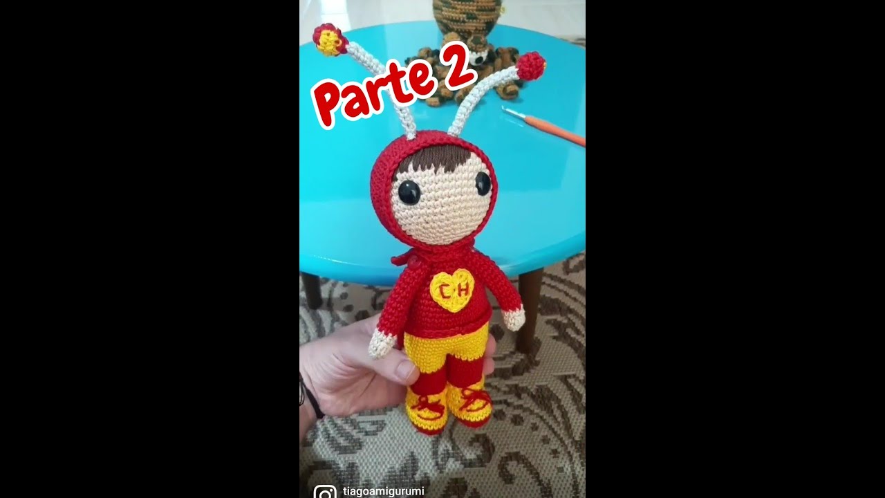 Chapolin Colorado Amigurumi (Parte 2) #tiagoamigurumi #croche #amigurumi