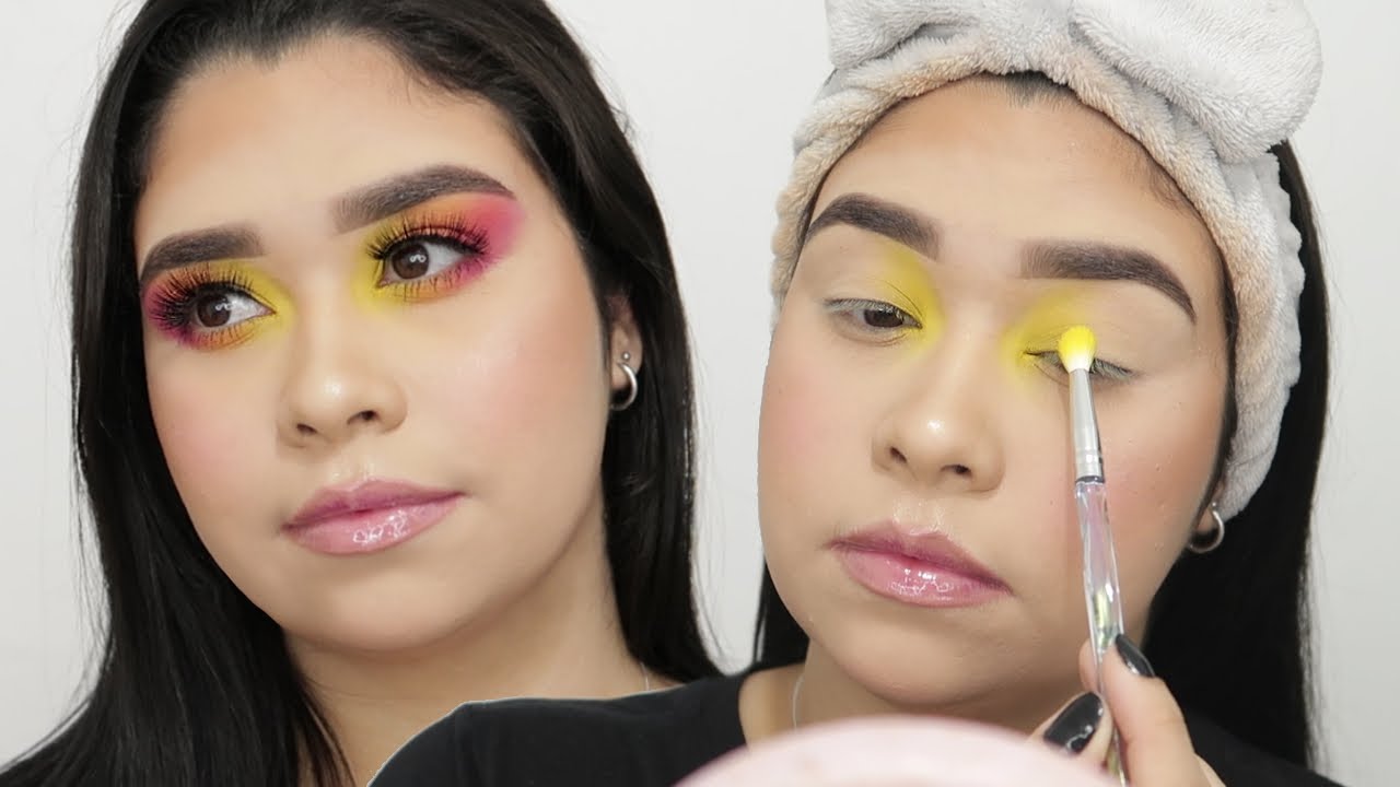 MAKE COLORIDA da GRINGA f&aacute;cil pra FAZER EM CASA | tutorial completo✨