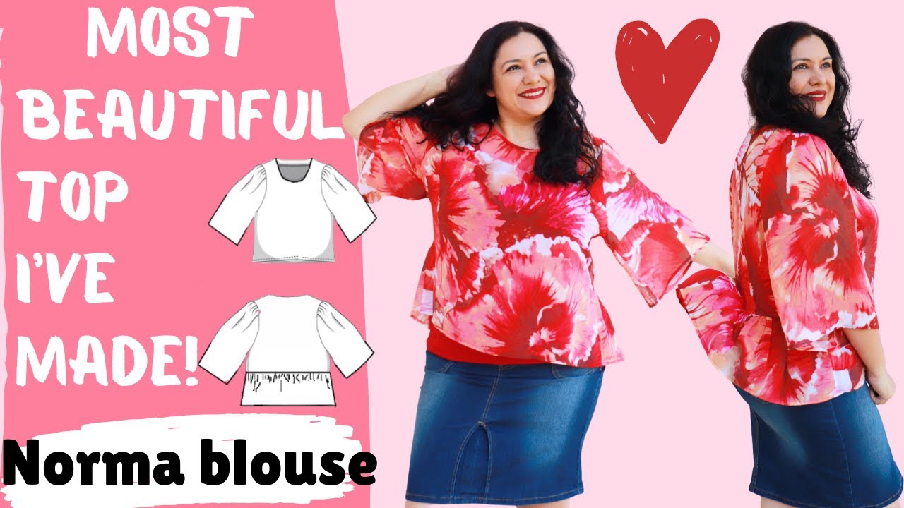 I'm IN LOVE! Norma Blouse (Fibre Mood). #normahack challenge. Chiffon back Ruffles