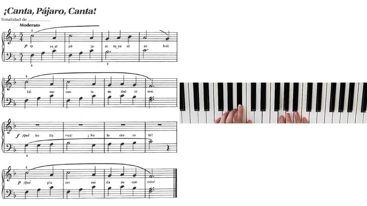 Canta, Pájaro, Canta   Piano Bastien Nivel 1