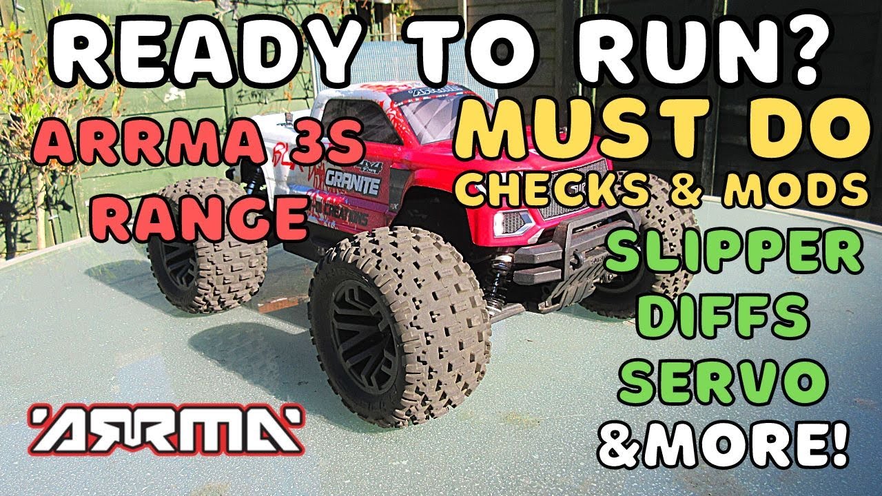 Arrma 3s Essential Tips and Mods.  Clutch, Servo, Diffs, Shocks, Body. Threadlocking &more!