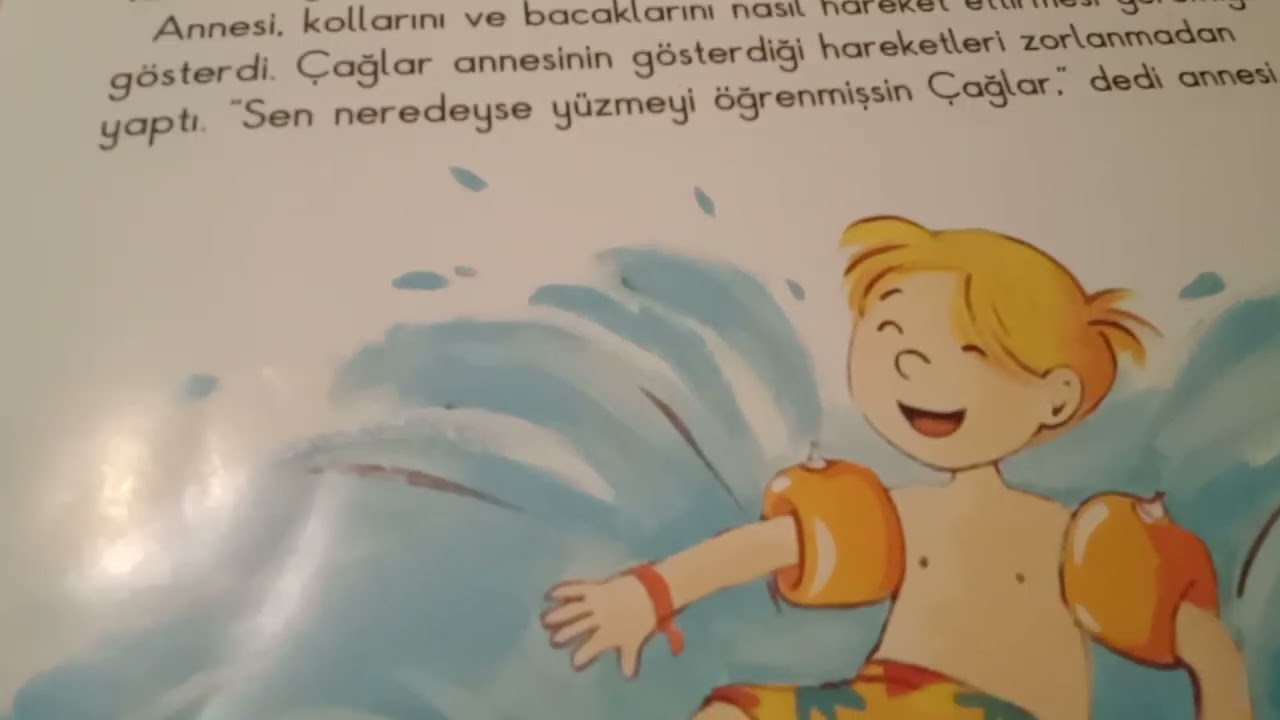 Çağlar yüzme öğreniyor