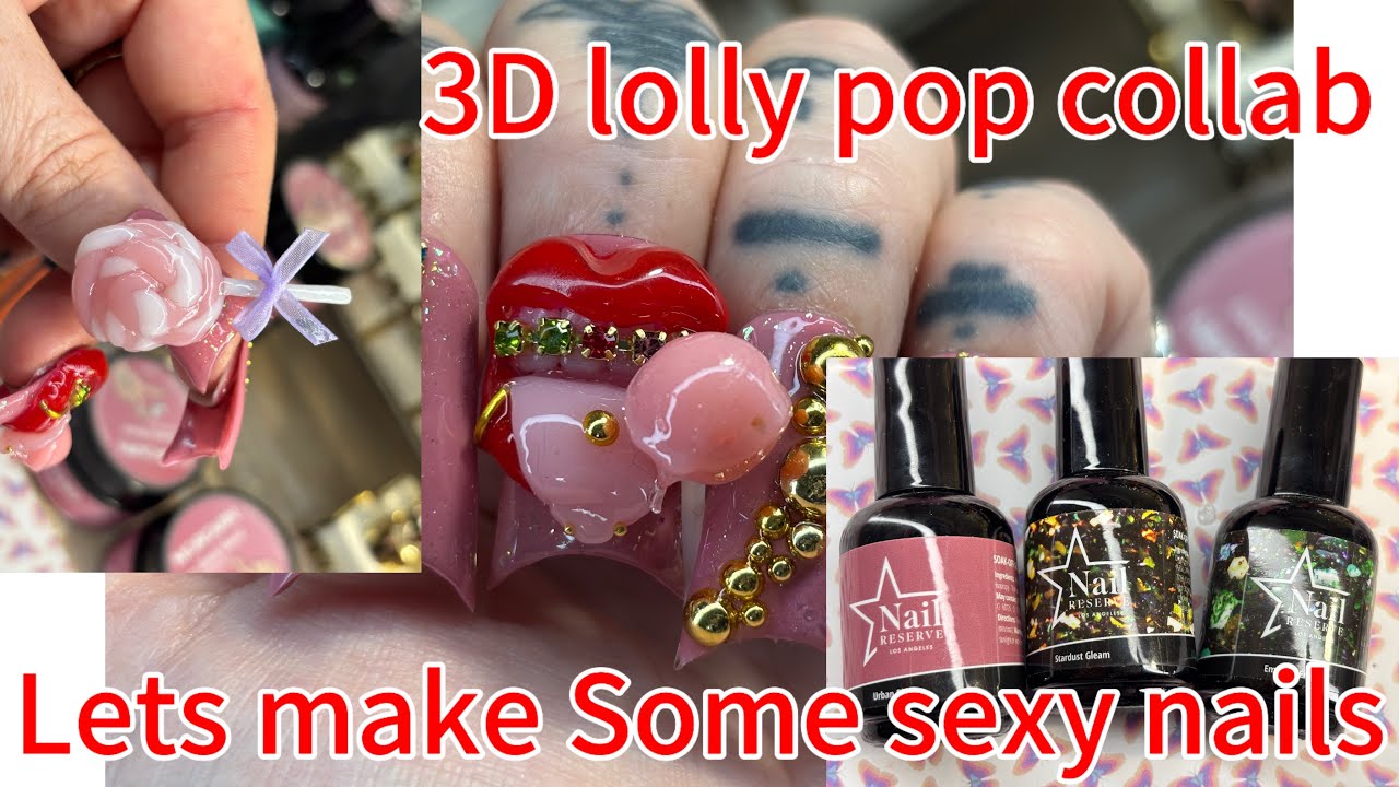 🍭3D LOLLY POP NAILS COLLAB WITH @GlamorosaNails @nailreservela8605