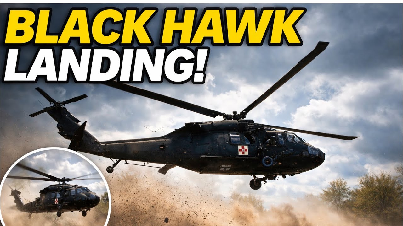 Army Blackhawk Helicopter Landing Right in Front of Us! (INSANE Close-Up)