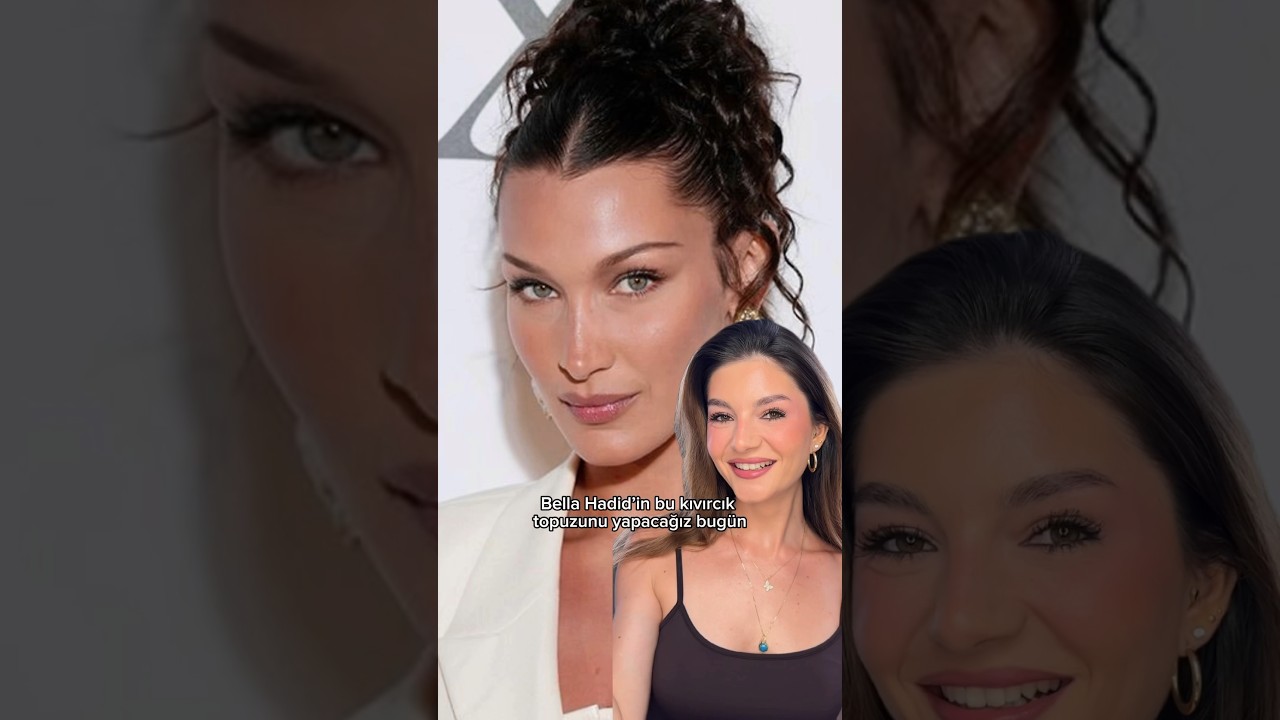 Bella Hadid Kıvırcı topuz yapılışı! Bella Hadid Curly Bun tutorial #reklam