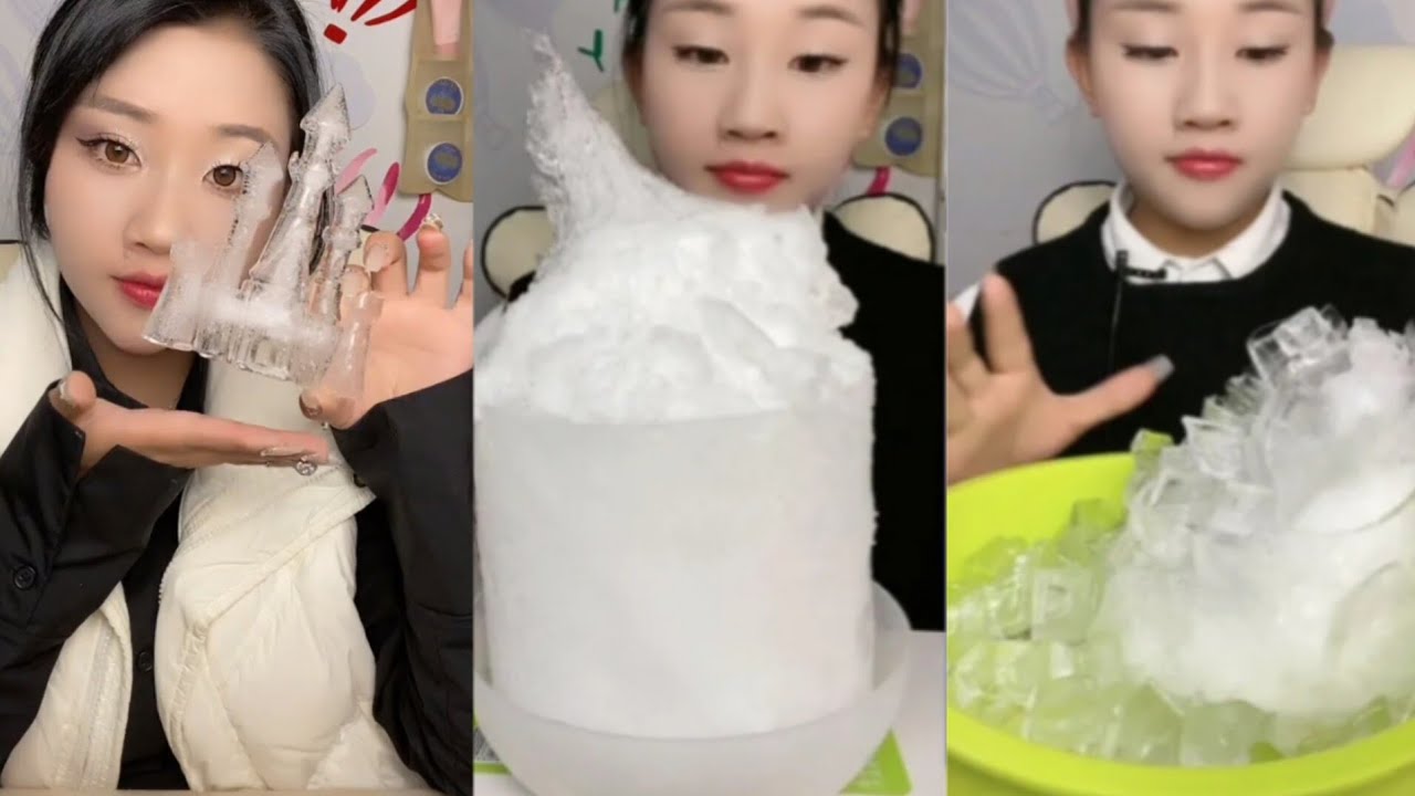 SOLO LZM | HARD ICE WITH CLEAR ICE CUBES🧊| HUMIDIFIER FREEZER FROST EATING #iceeating #asmr #asmrice