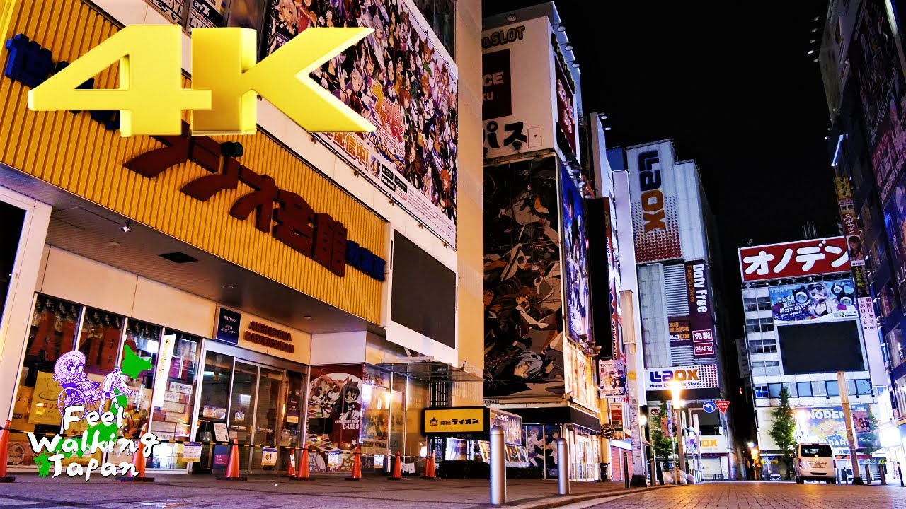 【4K 60fps】Tokyo Walk in Akihabara Main Street Midnight view 秋葉原 散歩