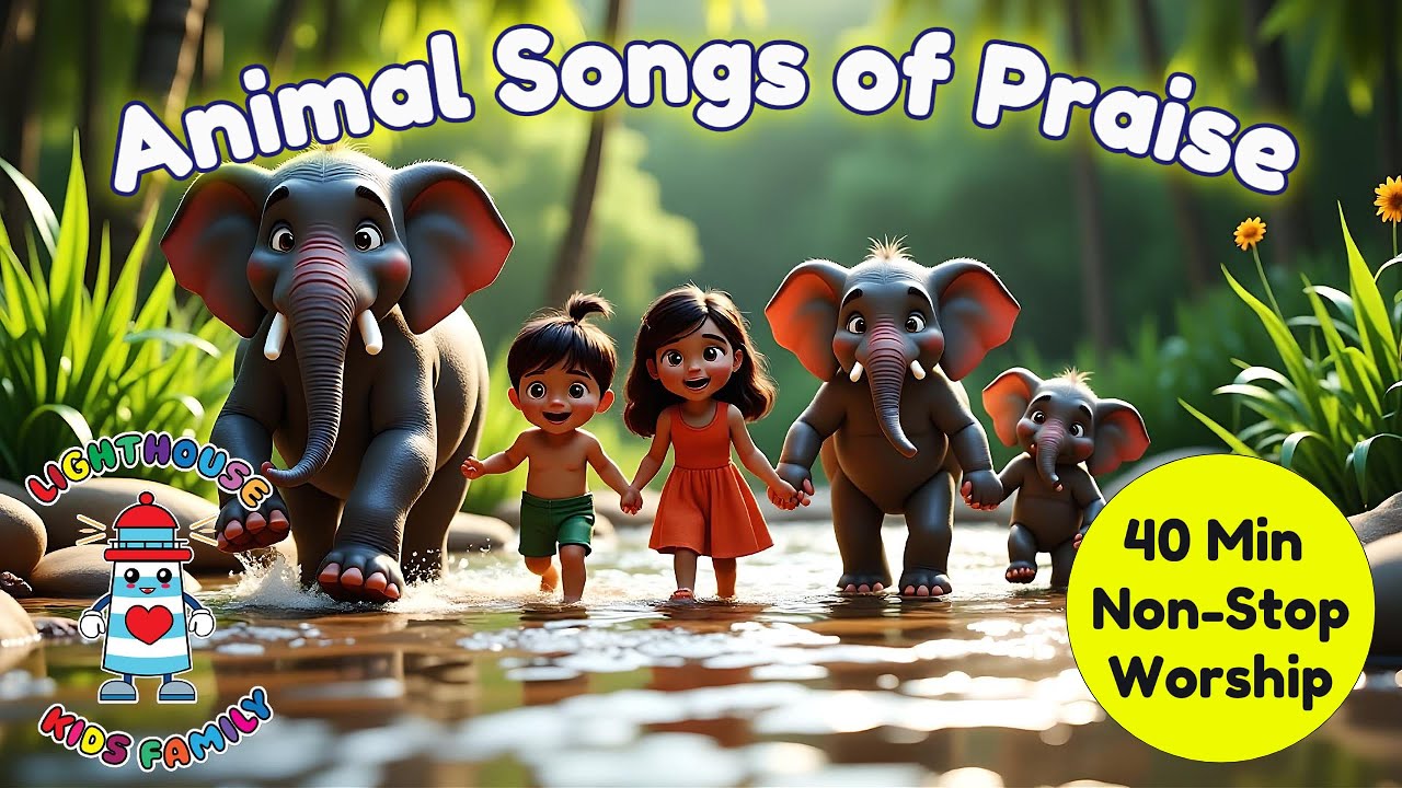 Animal Songs of Praise | Kids Christian Song with Moving Lyrics | Lighthouse Kids Family