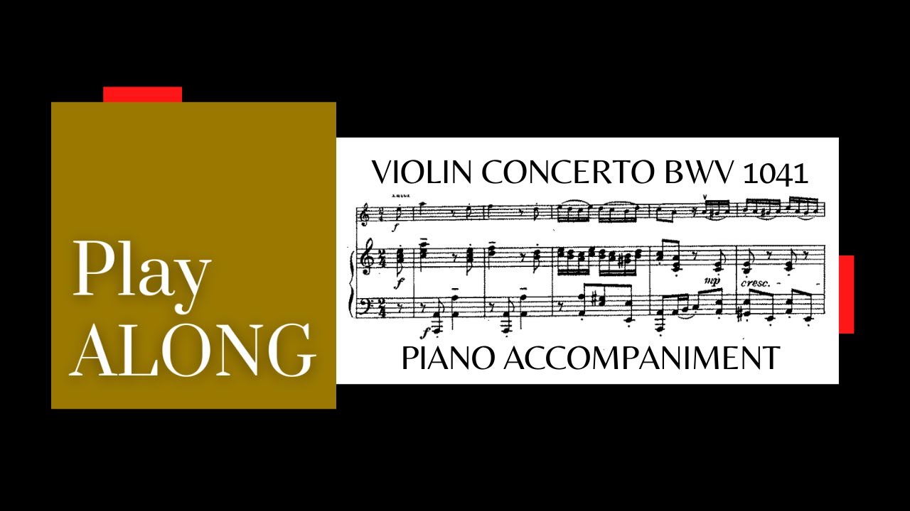 Bach - Violin Concerto A minor - INTERMEDIATE TEMPO - accompaniment