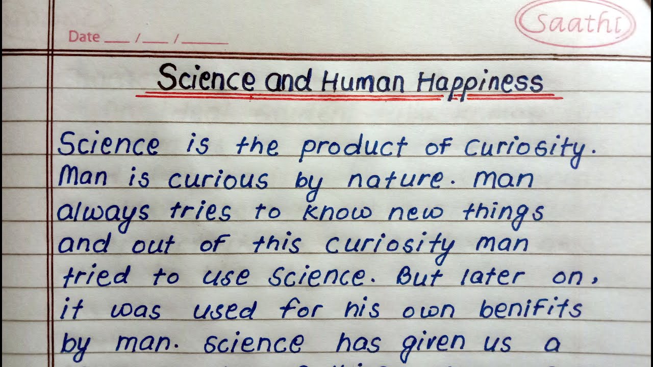 Essay on Science and Human Happiness in English/ English Essay writing