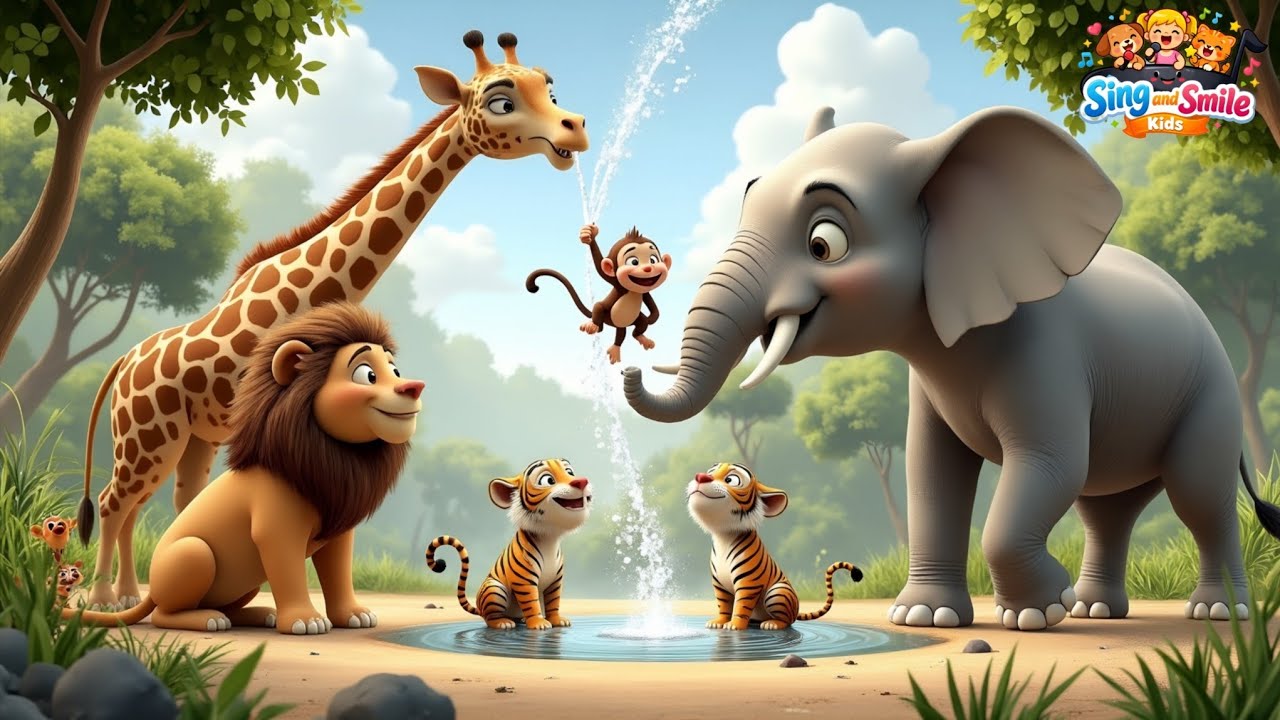 🦁 Wild Animals Song for Kids | Lion Elephant Monkey Tiger | Nursery Rhymes