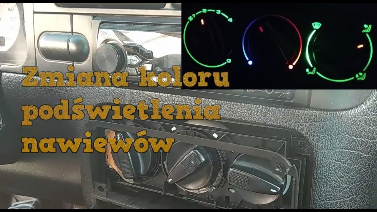 Zmiana koloru podświetlenia pokręteł nawiewu - Golf 3 Tuning