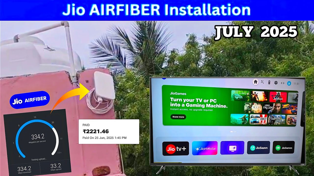 Jio airfiber new installation tamil🥰 | 3rd time installation | live speed test😲 | Unlimited 5g