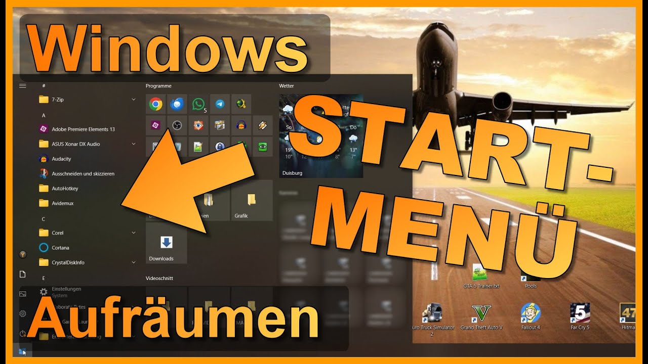 Windows-Startmen&uuml; aufr&auml;umen (Ordner und Programme bearbeiten / sortieren)
