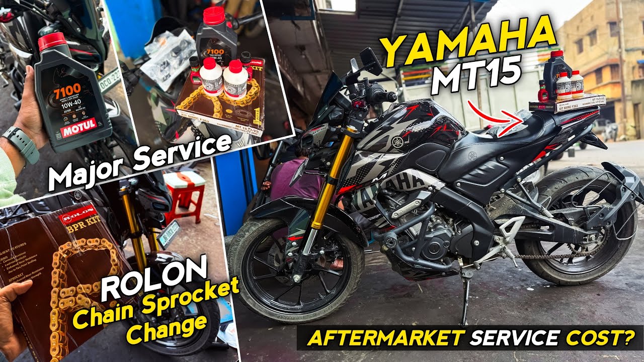 Yamaha MT15 Major Service ✅ Chain Sprocket Change | Aftermarket Service Cost ?🤔 MT15 Modification⚡️