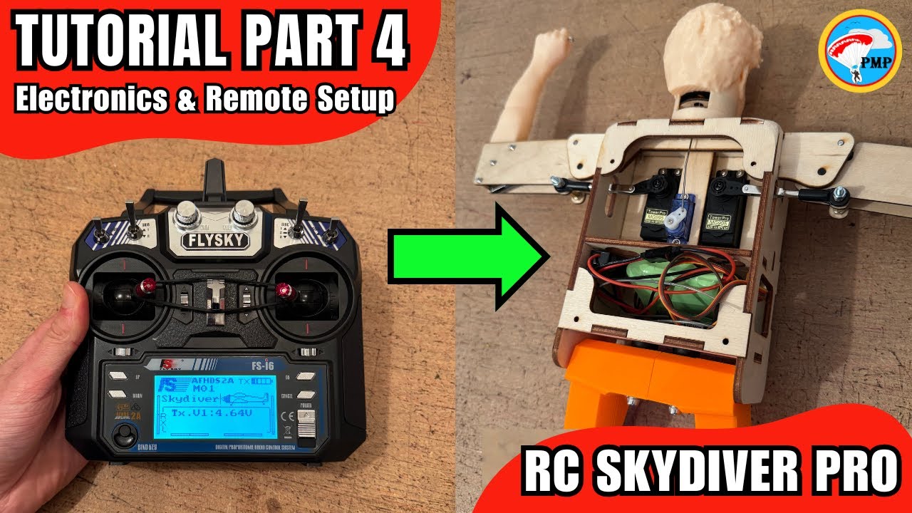 How To Build your RC Skydiver Pro | Tutorial Part 4 : Electronics Installation and Transmitter Setup