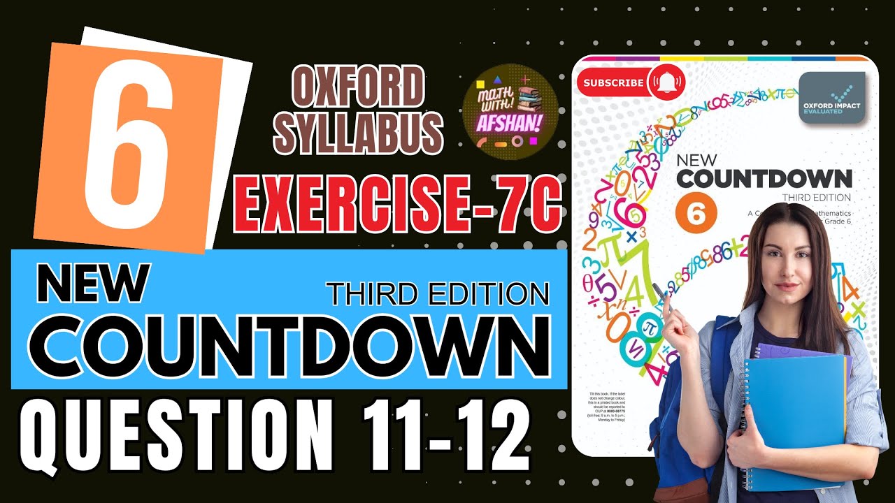 Class 6th math Exercise 7C Question 11-12 | Countdown 6 | Oxford | Math with Afshan #maths
