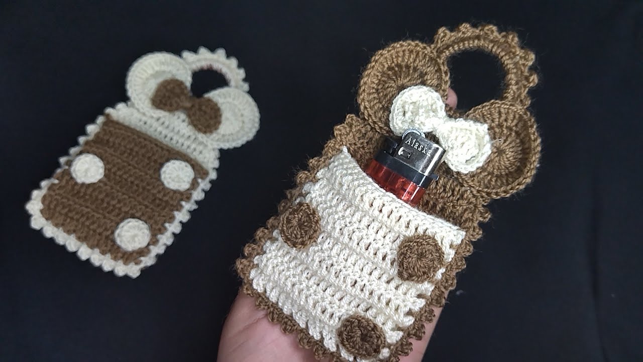 حامل الولاعة بالكروشي لتزيين المطبخ /تنضيم المطبخ Crochet lighter holder for kitchen decoration