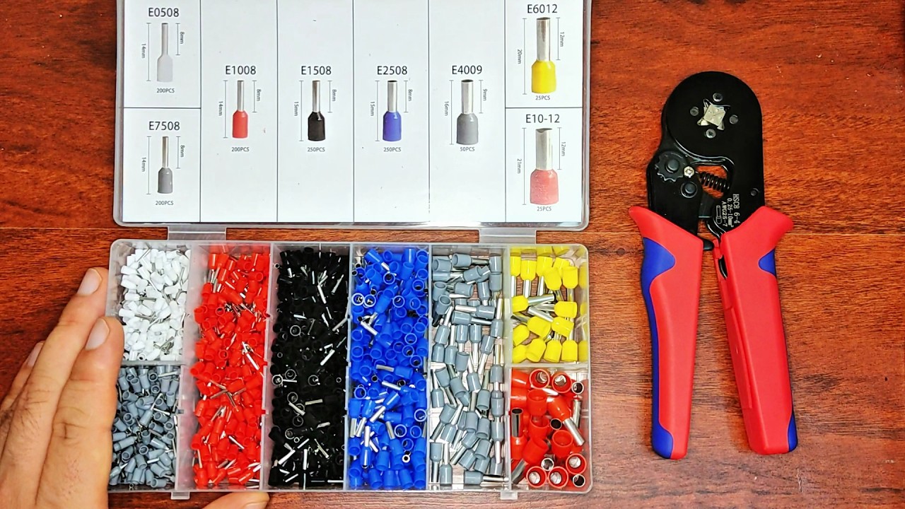 Pinza Crimpeadora De Terminales TIFF, Ferrules o Punteras Tubulares Para Cables Eléctricos.