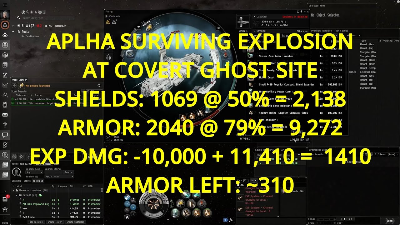 EVE ONLINE - ALPHA vs GHOST SITE (survive explosion)